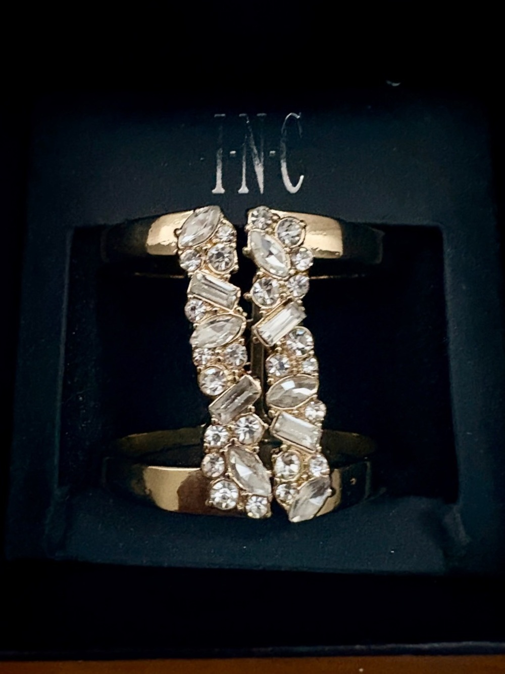 Maceys INC Gold Tone Bracelet with Marquis & Baguette Crystal’s